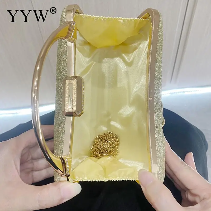 Luxury Sequins Women Clutch Handbag with Rhinestone Bowknot Top Handle Lady Party Evening Diamond Bead Messenger Purse Chain Bag