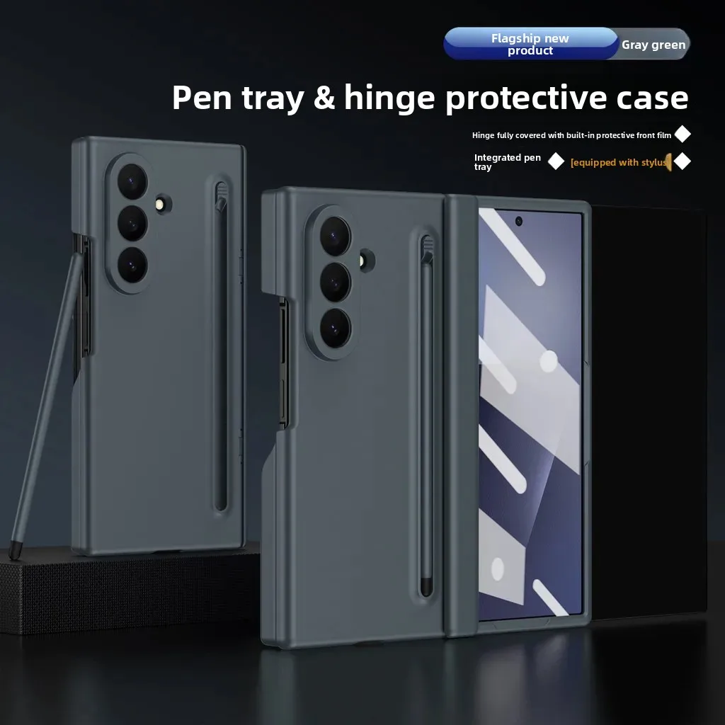 Deluxe TriFold Phone Case with Tempered Glass & Stylus Holder
