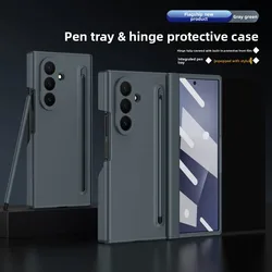 Deluxe TriFold Phone Case with Tempered Glass & Stylus Holder - Samsung Galaxy Z TriFold (Gray Green)