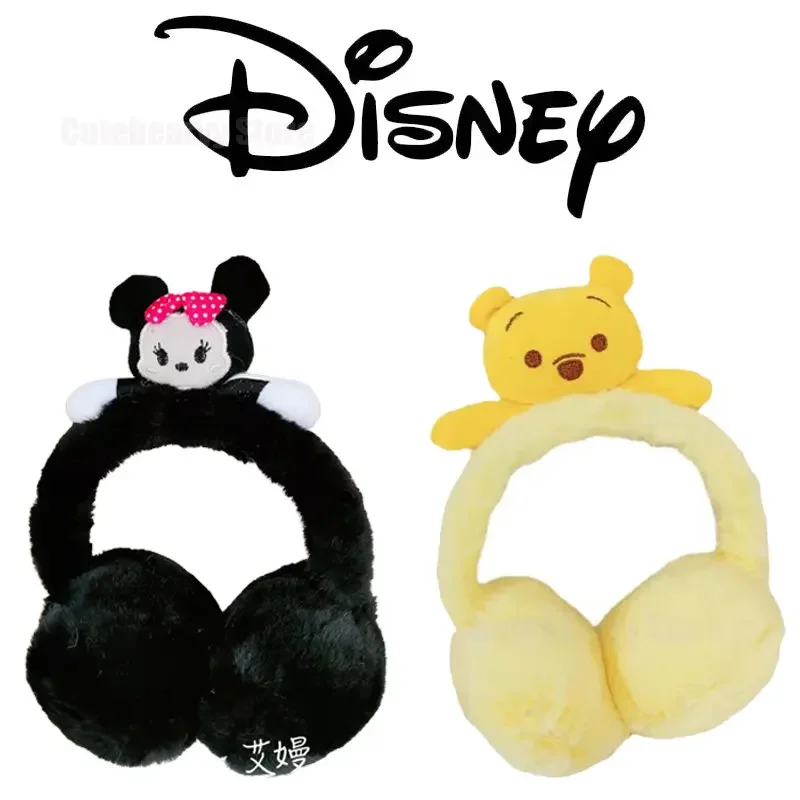 Disney Mickey Minnie Mouse Ear Warmer Earmuffs Ear Muff Glitter Earflap Earmuffs Warm Headband Women Girl Fur Winter Cute Sequin