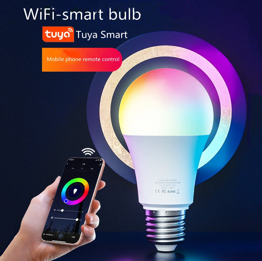 wifi smart light bulb adjustable brightness RGB atmosphere colorful color changing mobile phone remote control light 1080p hd network wifi surveillance camera intelligent human tracking mobile phone remote care shop