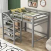 Full Size Loft Bed with Built-in Storage Staircase and Hanger Clothes,White Bed for Boys Bunk Beds for Kids Kids Bed Twin Beds 1