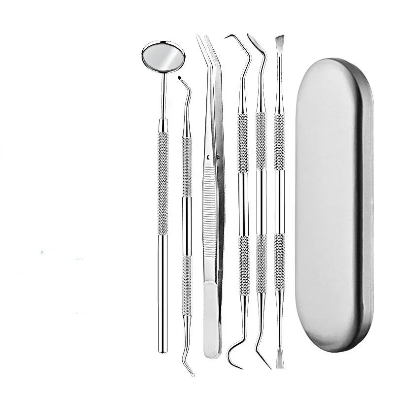 5PCS Dental Tool Set Mouth Mirror Tweezers Probe Dental Kit Instrument Pick Dentist Prepare Tool Tooth cleaning tool dental care kit