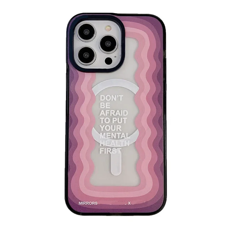 MagSafe Acrylic Wave Phone Case Cover for IPhone 11 12 13 14 15 Pro Max Case for IPhone 15 Pro Max