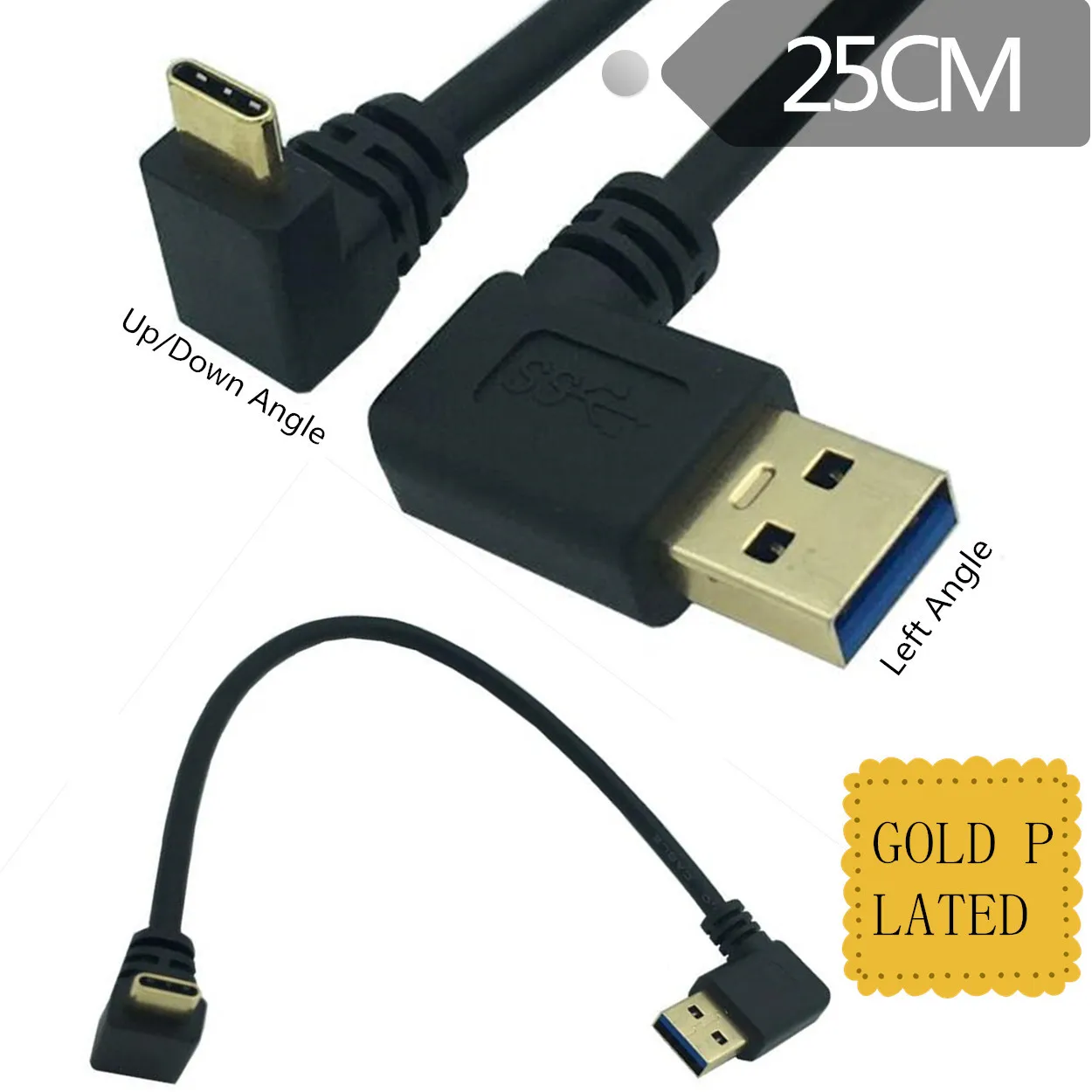 

USB3.0 Version AM Left Bend / Type-C Up and Down Bend Computer Notebook Mobile Phone Data Charging Cable