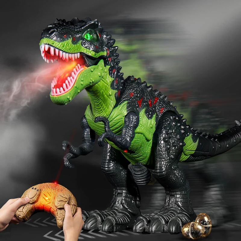 Boy Remote Control Dinosaur Toy Walk Sound Simulation RC Model Light Spray Education Game Children Toys For 3 Year Birthday Gift