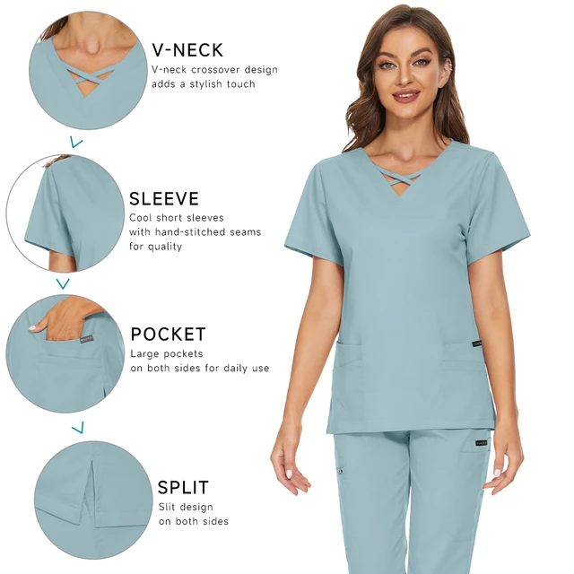 Joggers Top Pants Medical Working Clothes Hospital Doctor Workwear Nurse  Scrub Set Nursing Suits Clinical Outfits Clinic Uniform - AliExpress
