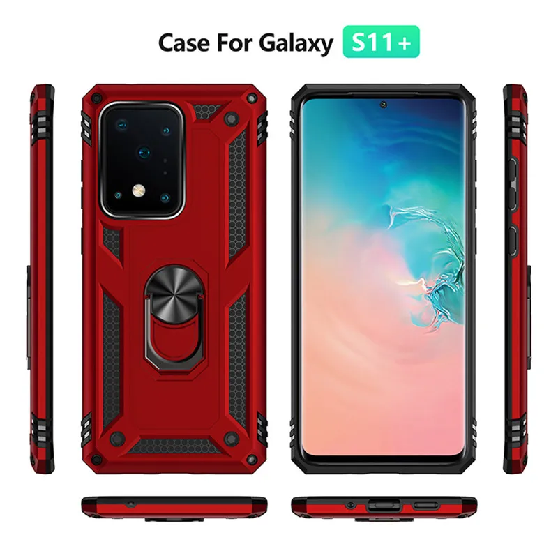 Armor Magnet Metal Ring Shockproof Back Cover Case