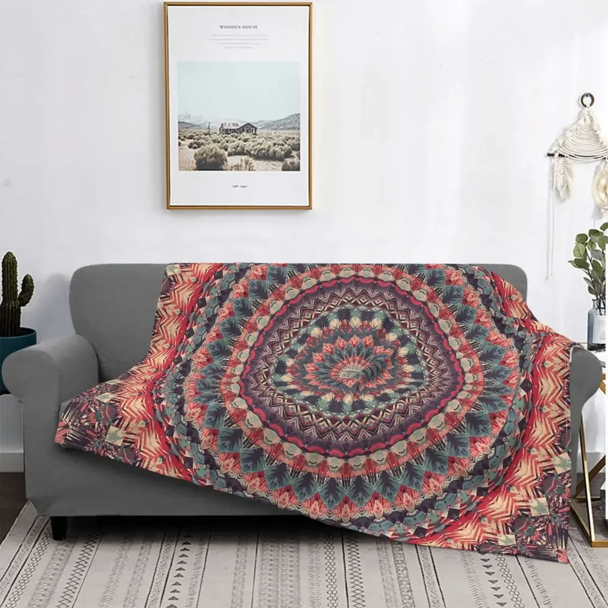 

Culture Blanket Flannel Mandala Cozy Soft FLeece Bedspread