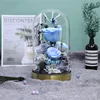 15*30cm Light Wire Lumious Metal Base Glass Dome Vase Home Decoration Transparent Cover DIY Friend Gift Wedding Live Prop 3