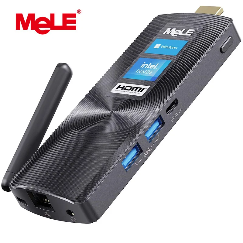 Mele Fanless Mini Pc Stick Windows 11 N4000 J4125 4Gb/8Gb 128Gb 256Gb Portable Mini Desktop Industrial Computer Support Hdmi 4K 60Hz, Bt4.2, 2.4G/5.8G