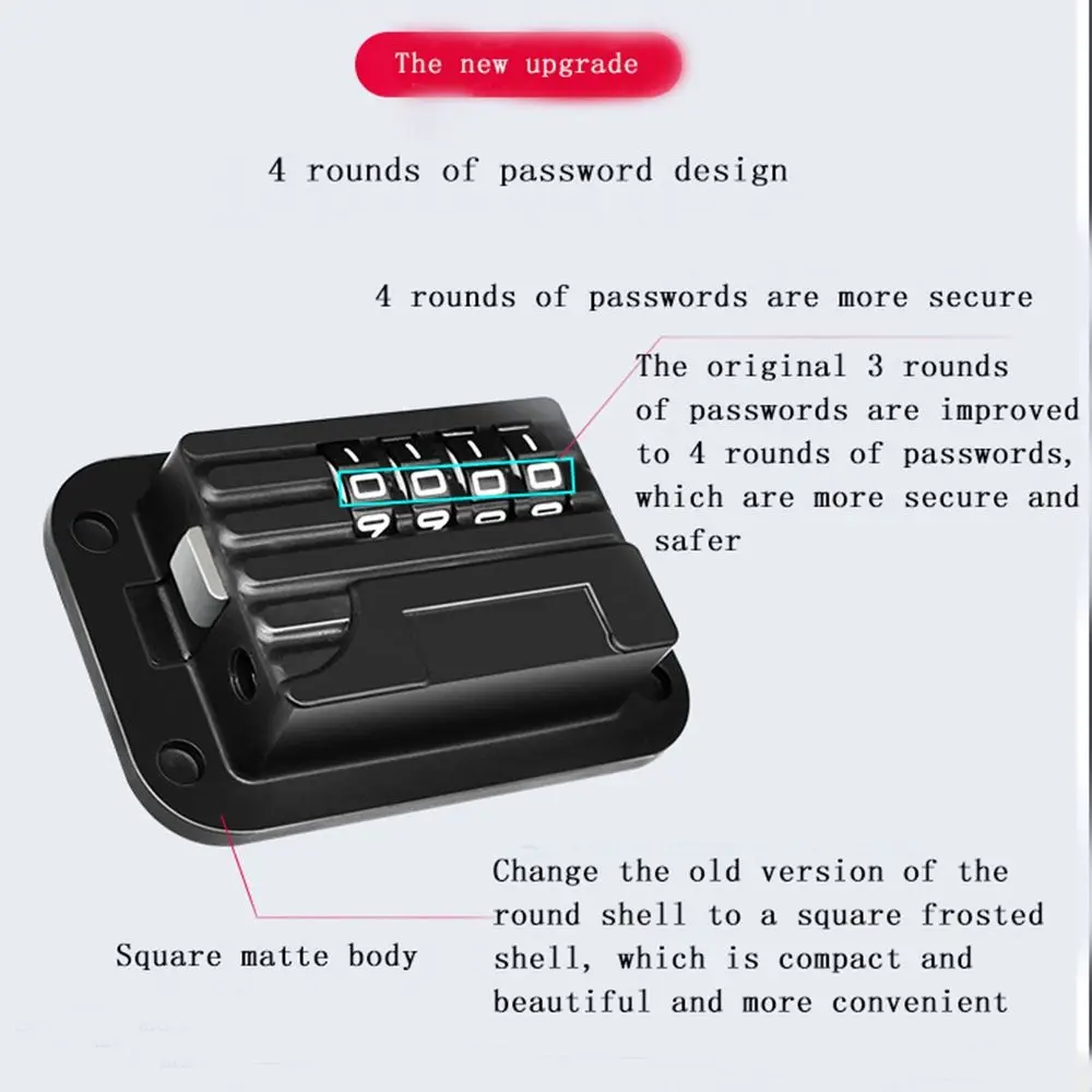 Description Picture 4 of item4-Wheel Punch-free Baby Safety Refrigerator Drawer Door Cabinet Code Lock Number Locks Smart Lock Padlock