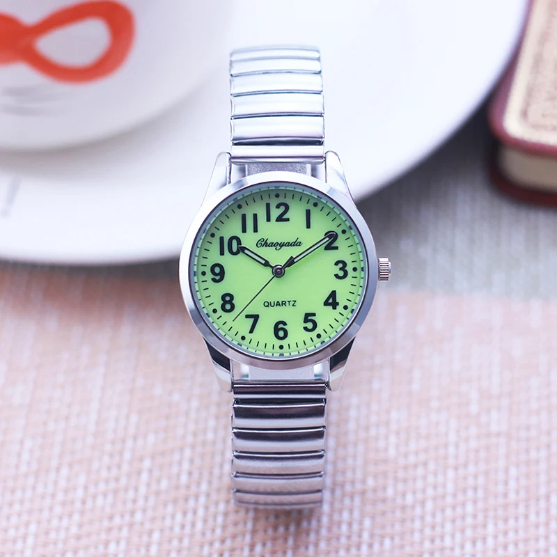 CYD Woman Man Couple Lovers Fuminous Face Digital Quality Watches Elastic Strap Stainless Steel Luminous Hands Electronic Watch 5