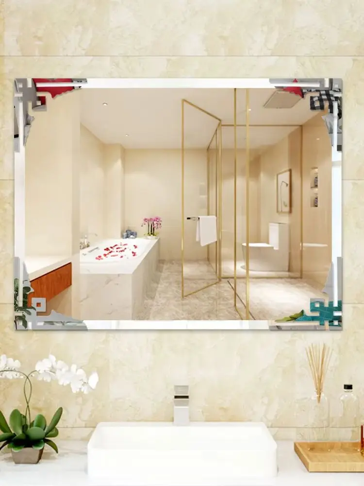 8Pcs 20x20cm Acrylic Mirror Sticker Wall Corner Edge Strip Self-adhesive Geometry Decorative Stickers DIY Room Home Decor Wall Sticker Mirror Wall Sticker Acrylic Wall Sticker