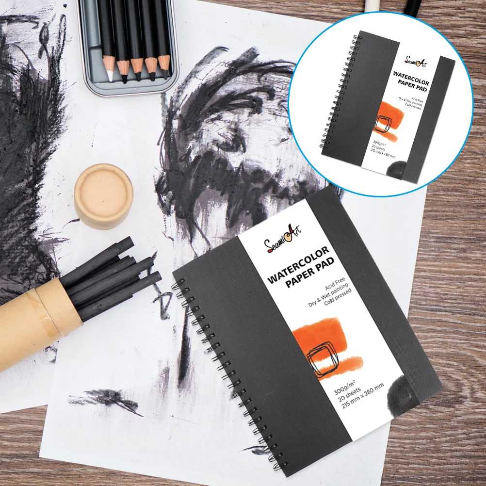 Drawing Book Watercolor Paper Painting Pad Coil Sketchbook Marker Hand Painted Panel 4