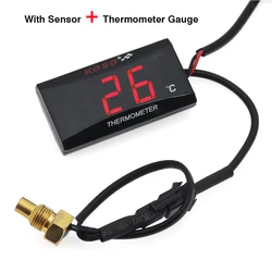 LCD Digital Screen Mini Motorcycle Thermometer with Sensor (Red LED Thermometer)