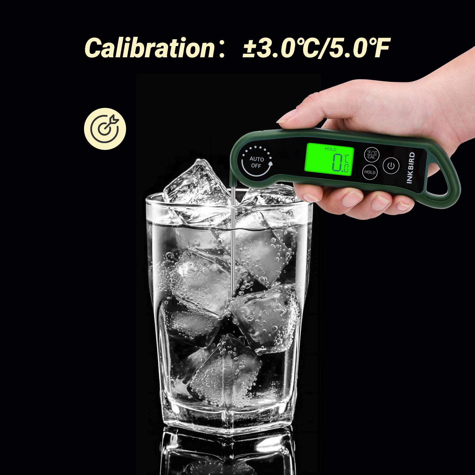 RHT-11K Instant Read Meat Thermometer, 0.5s Fast, ±0.3℃ Accurate, IPX5 Waterproo