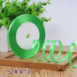 Luxurious Silk Satin Ribbon - 25 Yards of 1/4'' Single Face for Elegant Decor & Crafting (Fruit green)