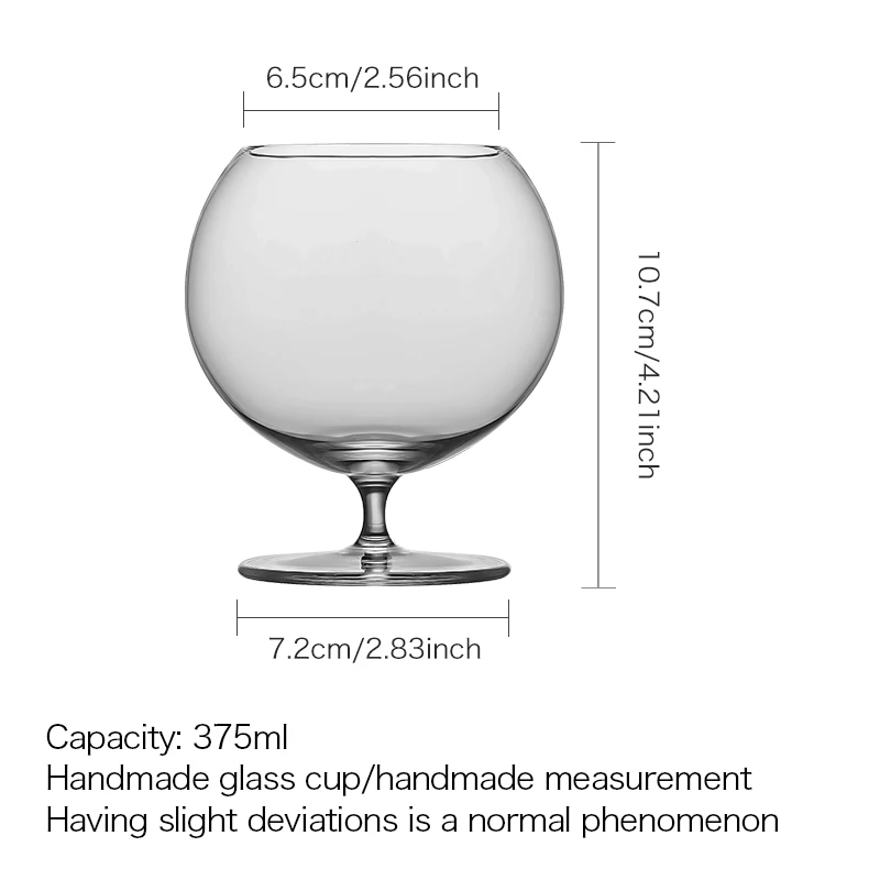 BD7201 CRISON Crystal glass brandy cup Bar Cocktail glass bar tools drinkware 375ml