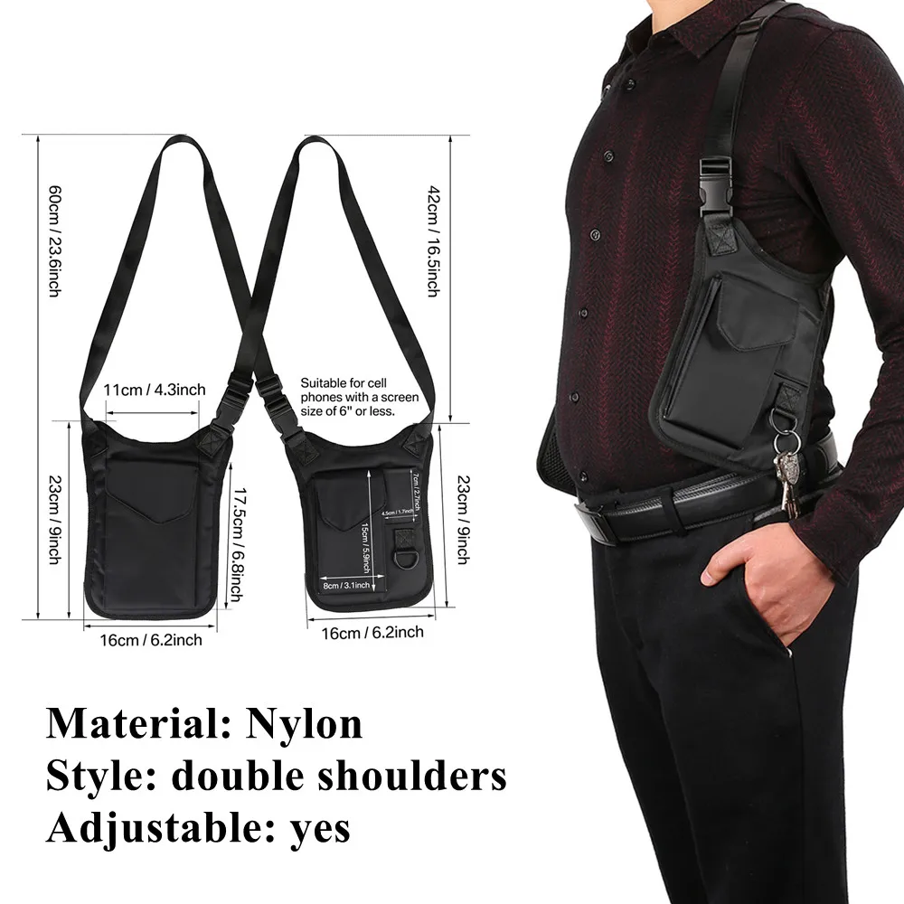 Vest Holster Portefeuille Cuir Portable Leather/Nylon Underarm