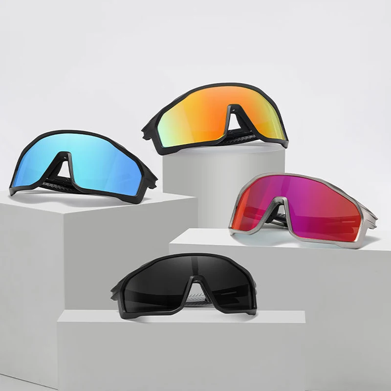 Lunettes de soleil de sport rouges polarisées à effet miroir : protection UV400 pour hommes et femmes, lunettes d'extérieur - France
