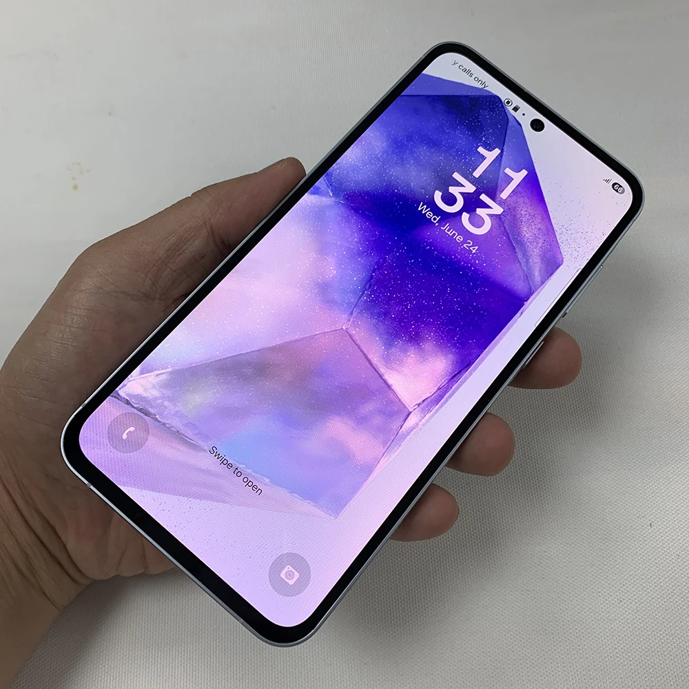 Smartphone Samsung Galaxy A55 A556E/DS 5G d'origine, double SIM, NFC, 8 Go + 128 Go/256 Go, 120 Hz, 6,6 pouces, 50 MP, Exynos 1480, Android 1