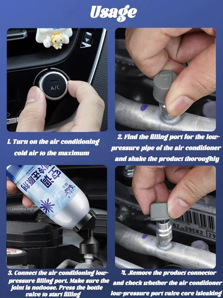Estendi la durata dell'aria condizionata Refrigerante AC automatico Refrigerante sostitutivo del condizionatore d'aria per auto Raffreddamento rapido in auto - Image 6