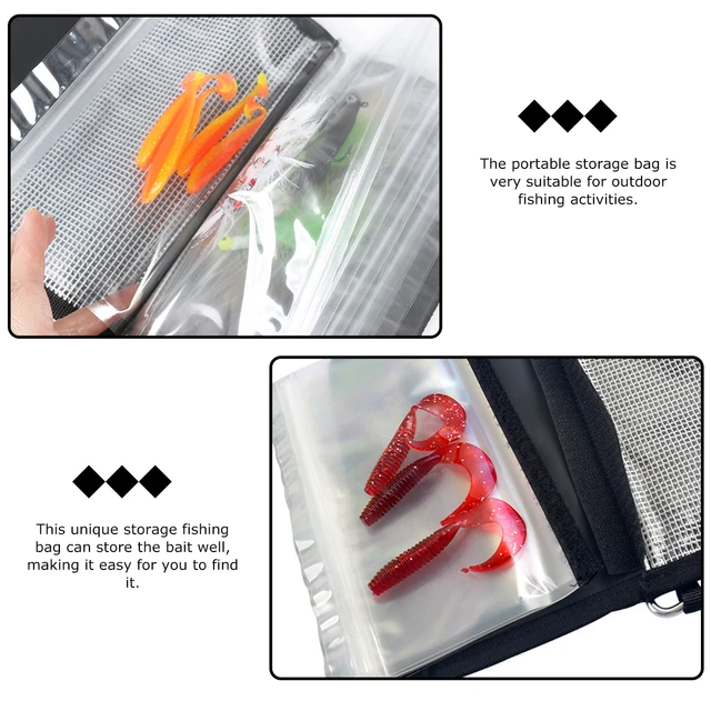 Fishing Bait Bag Lures Tackle Binder Anti-wear Organizer Soft Plastic  Storage Pvc Small Accessory Carrier - AliExpress