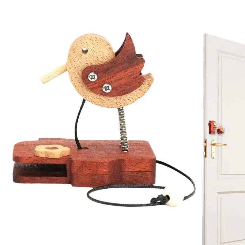 

Woodpecker Doorbell Shopkeepers Bell Wooden Bird Door Bell Woodpecker Knocker Decorative Creative DIY Wooden Toys for Door Shop