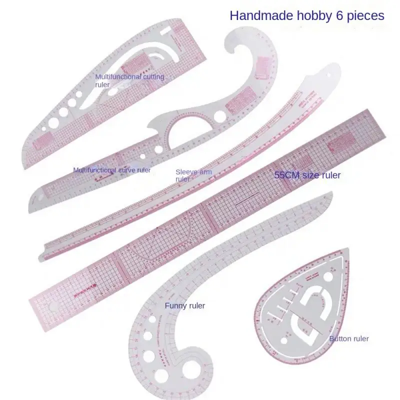 1/2PCS Multifunction 6501 Plastic French Curve Sewing Ruler Measure Tailor Ruler Making Clothing 360 Degree Bend Tools plastic ruler curve ruler