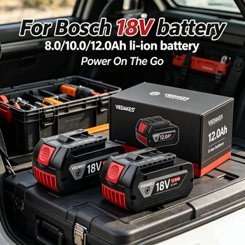 Batteria Originale Bosch 18V, Batterie di Ricambio 18V 8000mAh, Sistema Professionale Senza Fili, BAT609 BAT618 GBA18V80 Utensile