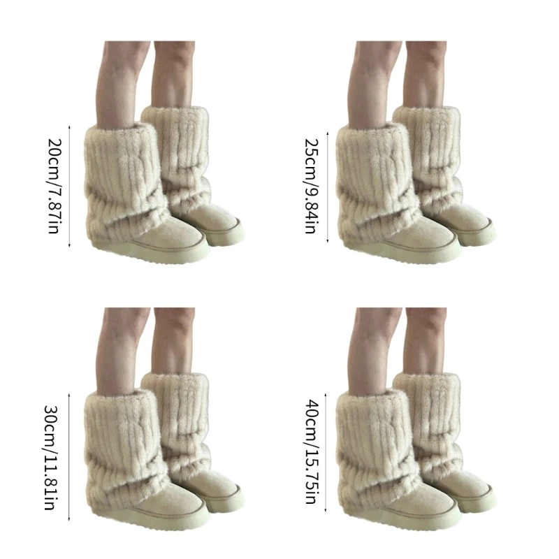 Jambières En Fourrure à Motif Vache Pour Femmes - Cache-bottes Longues - Style Punk Gothique