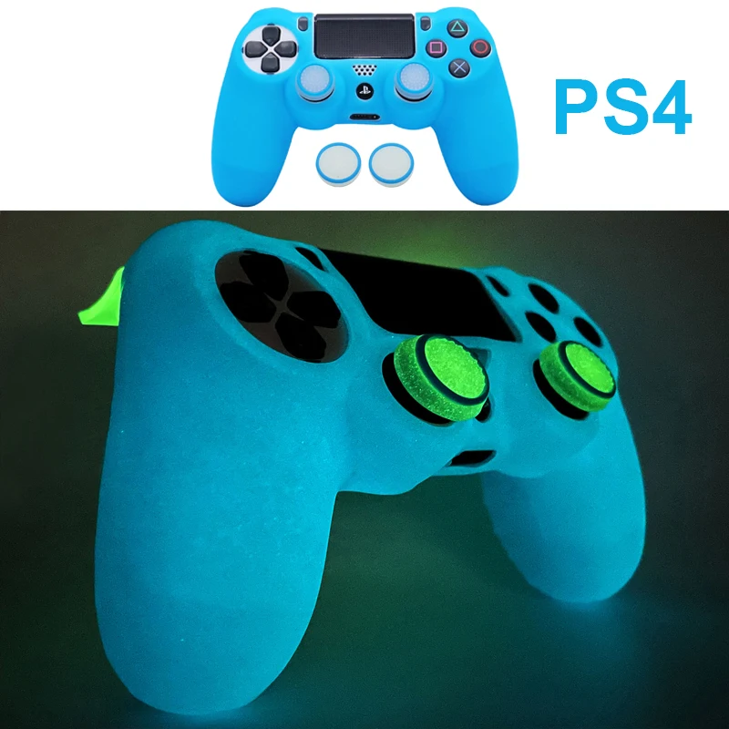 Fundas de silicona blanda que brillan en la oscuridad para PS4, PS5, Xbox  One S /Xbox Series X S, accesorios para juegos de mando, funda para Joystick