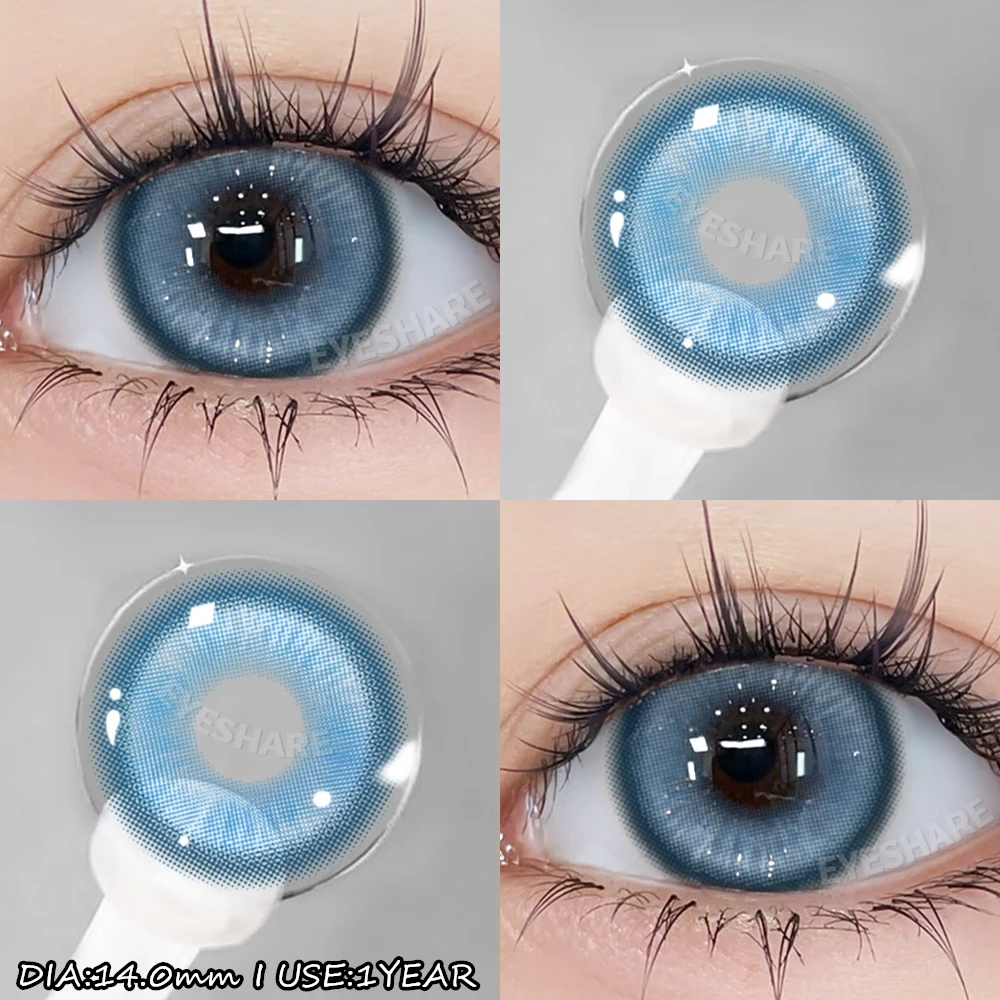 Vibrant Anime Cosplay Colored Contact Lenses - Blue & Purple Tones, Soft & Comfortable for Halloween Beauty, Red Accents, Yearly Use