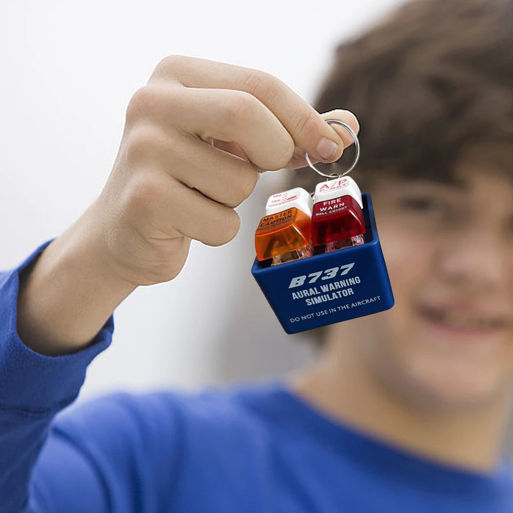 Airplane Alert Keychain with LED Light Emergencies Purse Ornament Warning Sound Simulator for Aviation Fans Handbag Women Men