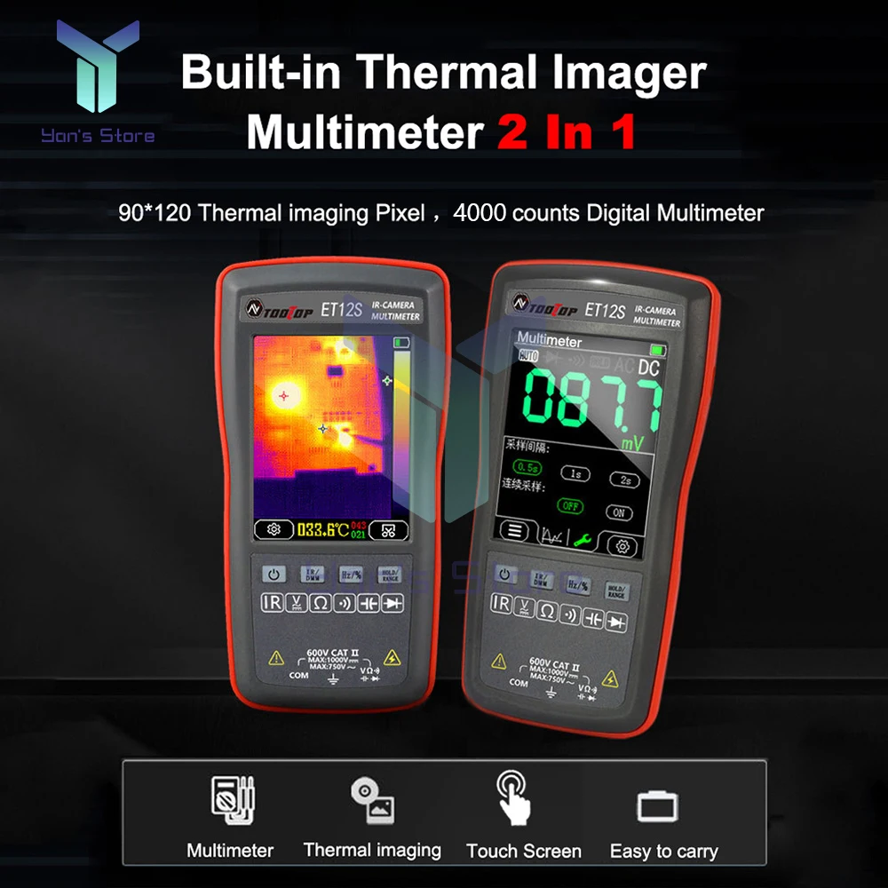 

ET11S ET12S 2in1 Digital Thermal Imager Multimeter Thermal Imaging Pixel Multimetro with Voltage Current Measurement Tool