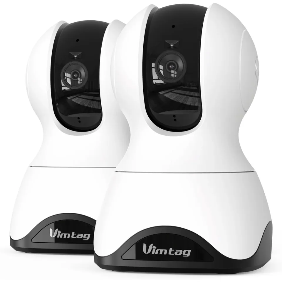 4K Indoor Security Cameras Dual Pack with 360 Degree View