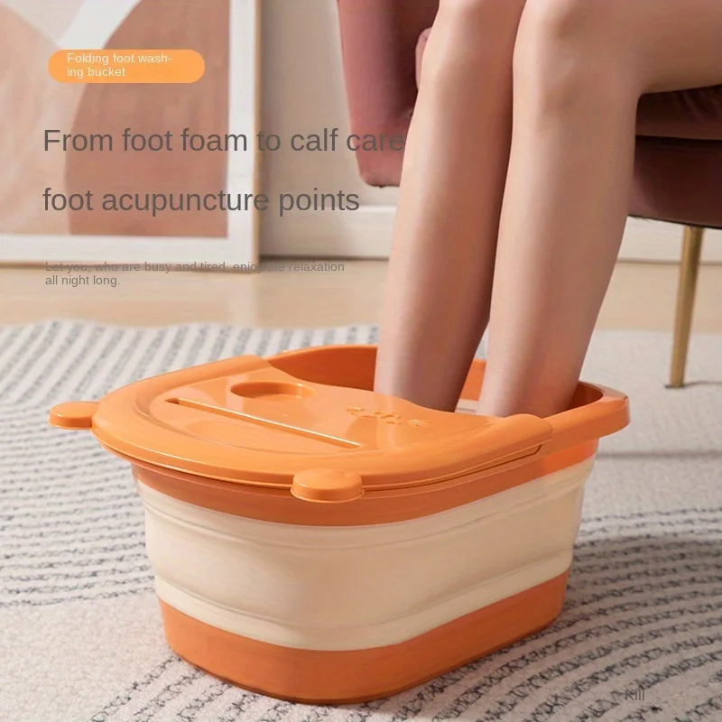 Description Picture 3 of item1pc Foldable Foot Bath Foot Soak Tub, Foot Bath Basin, Portable Feet Spa Soaking Basin Bucket, Foot Wash Basin For Home