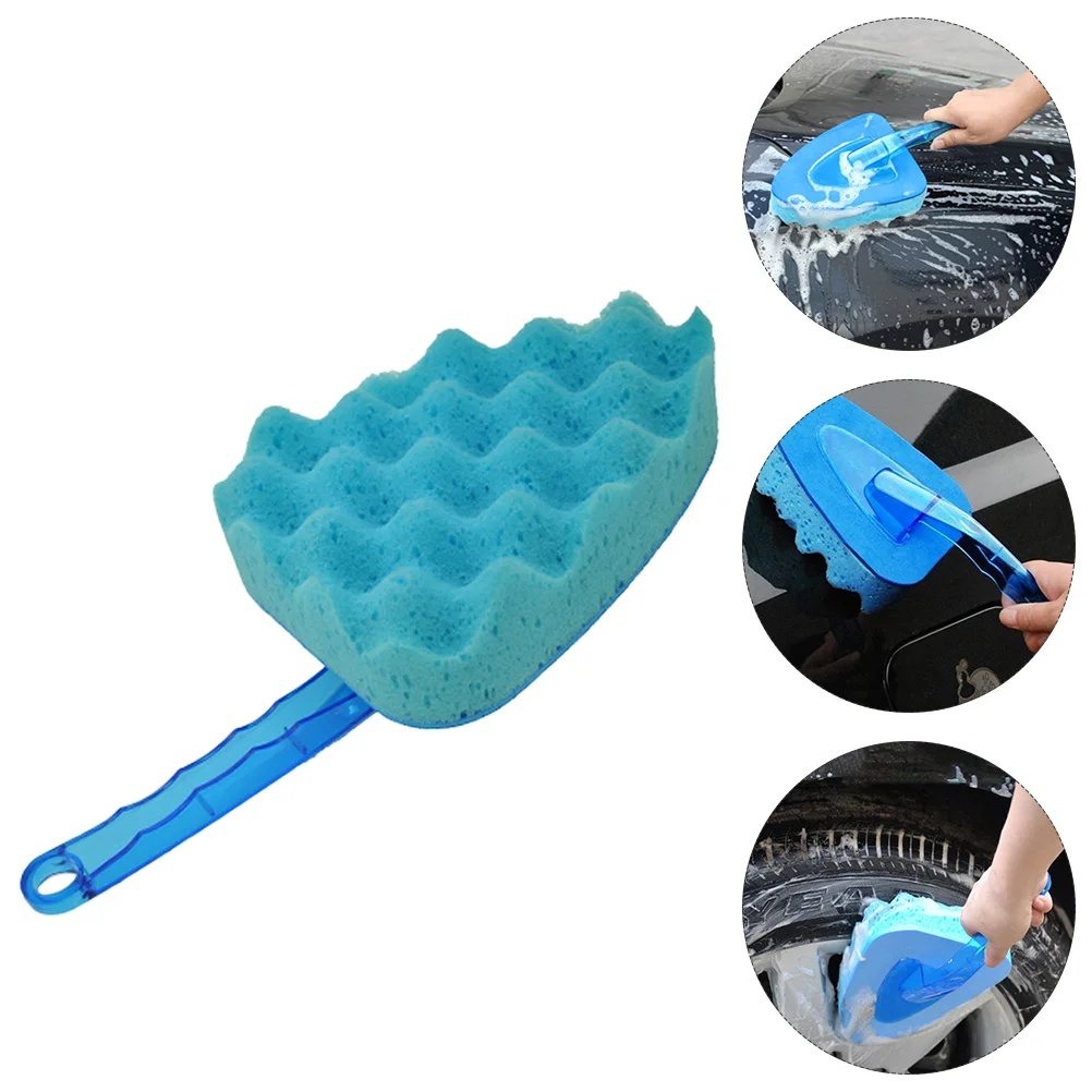 

Car Wash Sponge Professional Scrubber Auto Cleaning Brushes Car Cleaning for Washing Cars Tile Bike Sky- blue