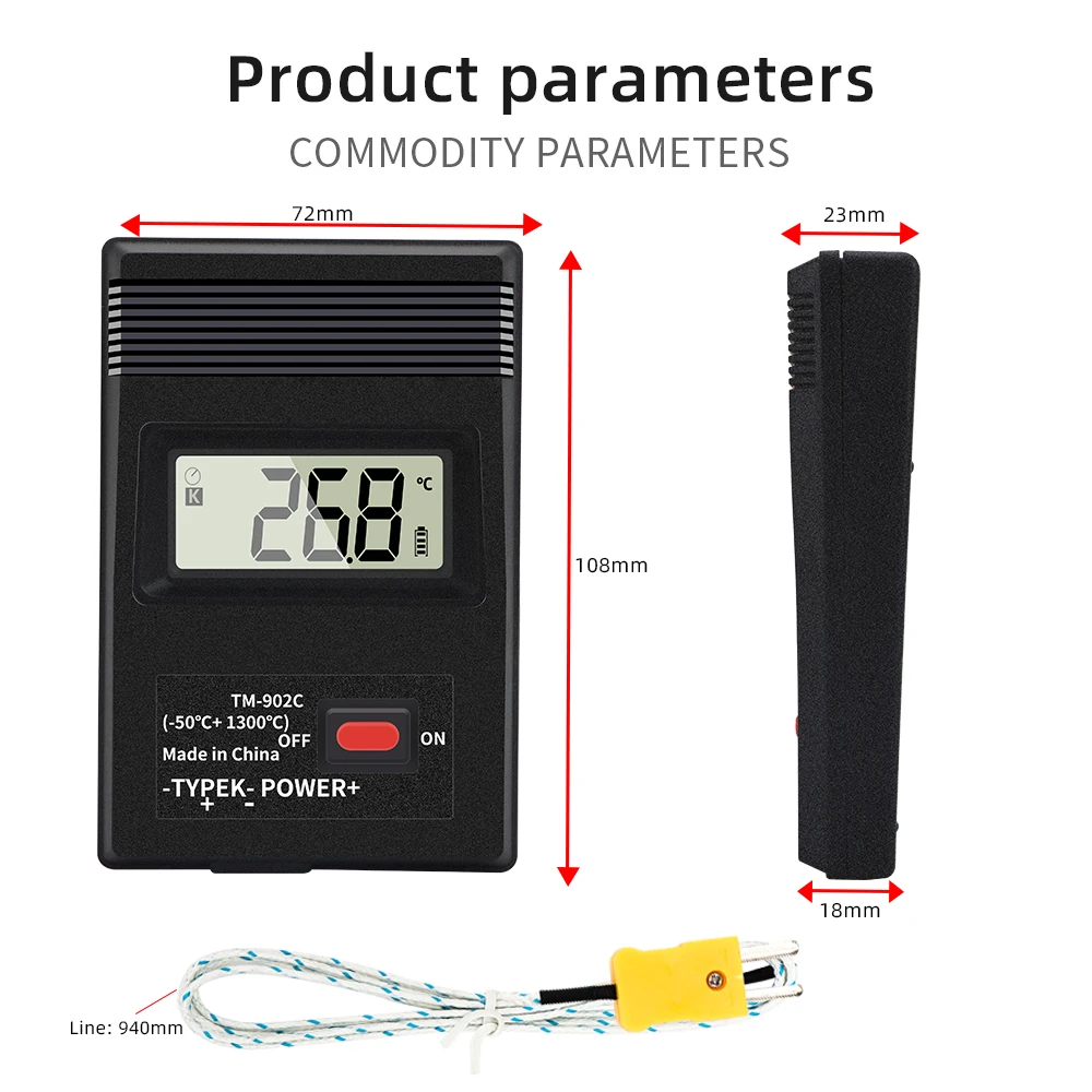 Thermomètre Numérique Haute Température Avec Sonde K - Appareil De Mesure Industriel - Neuf