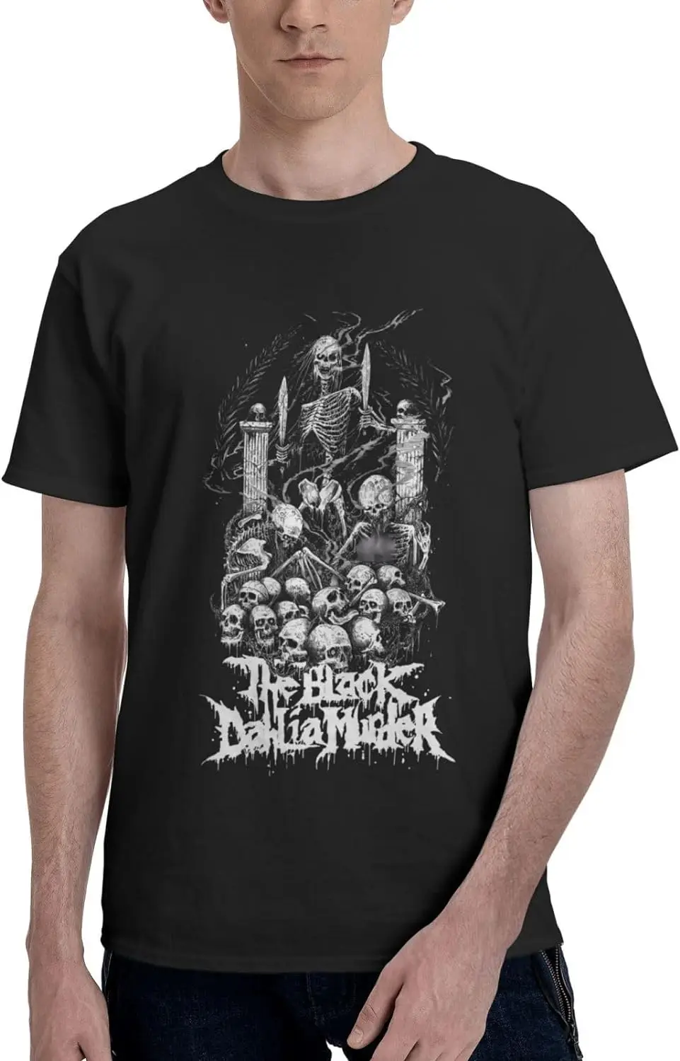 

The Band Black Dahlia Murder Men's Round Neck T-Shirt Printed Short Sleeve Cotton T-Shirt Black