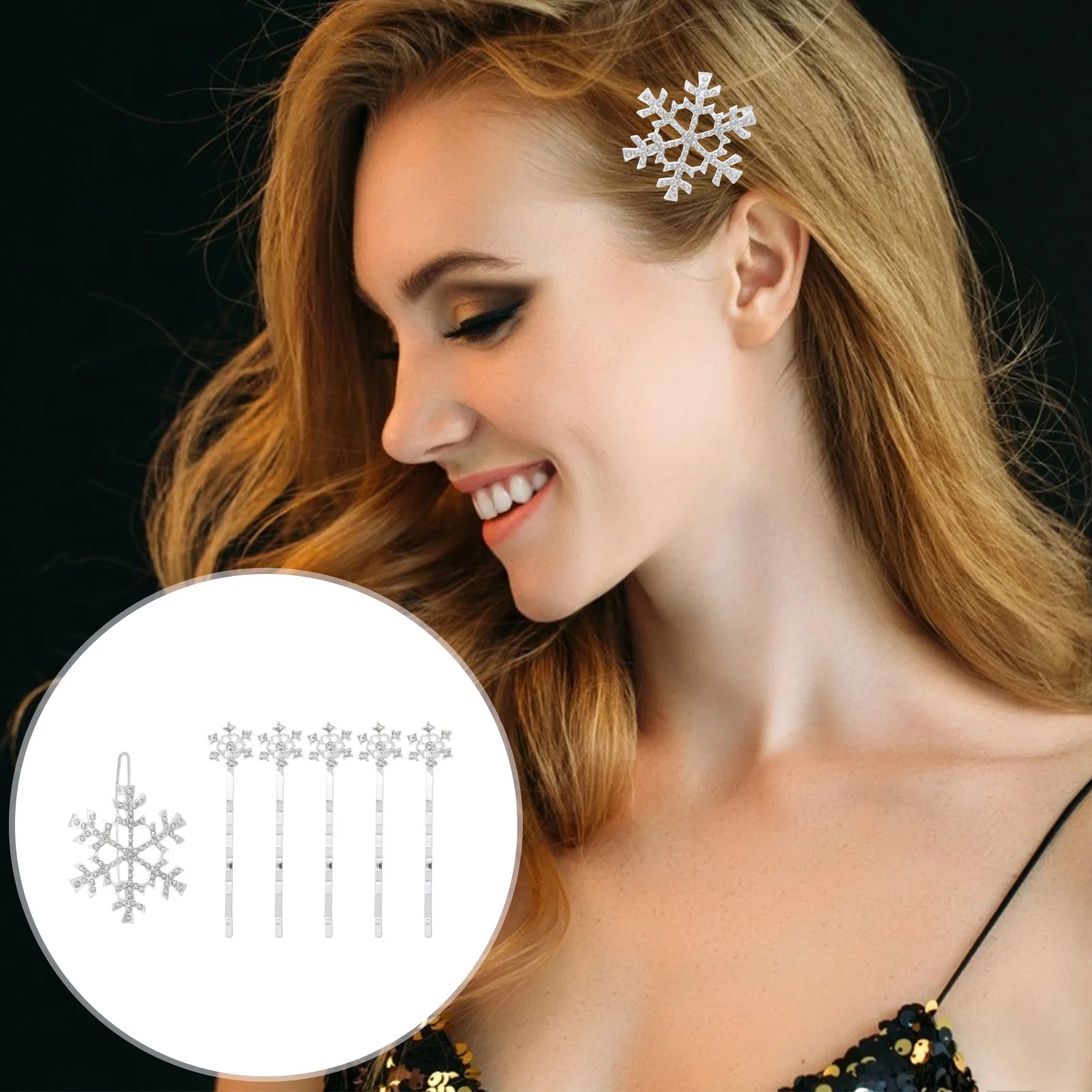 

6 Pcs Simple Bobby Pin Alloy Hairpins Bridal Clip Popularity Snowflake Miss Barrettes