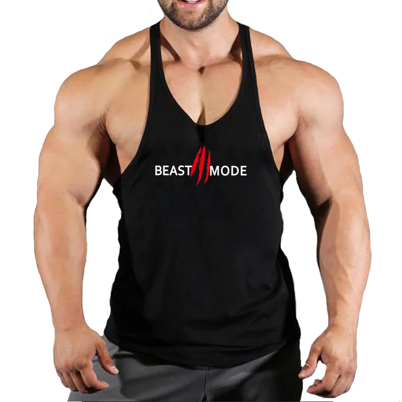 

Brand Bodybuilding Clothing Fitness Mens Muscle Vest Summer Letters Print Sleeveless Shirt Gyms Stringer Tank Top Men Tanktop