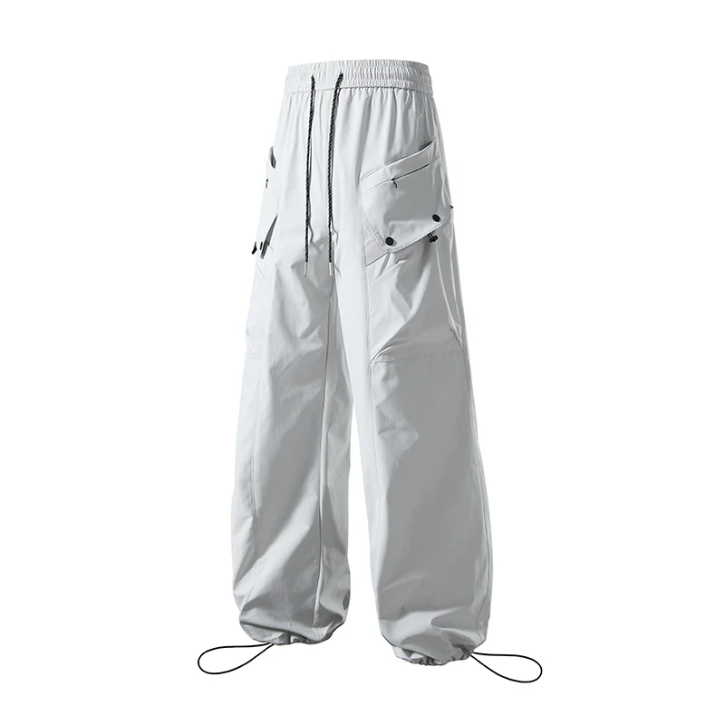 Men's Green Quick Dry Cargo Hiking Pants with Drawstring Waist