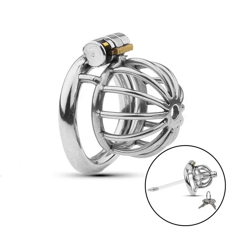 Metal Chastity Cage Male 2 Type Cock Cage Penis Ring Masturbation SM Gay Chastity Devices Adult Sex Toys For Men