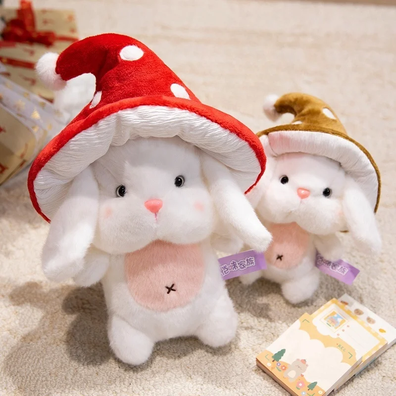Easter Bunny Soft Stuffed Plush Toys Mushroom Hats Rabbit Lovely Dolls Stuffed Plushies Happy Easter Day Party Gifts For Girls