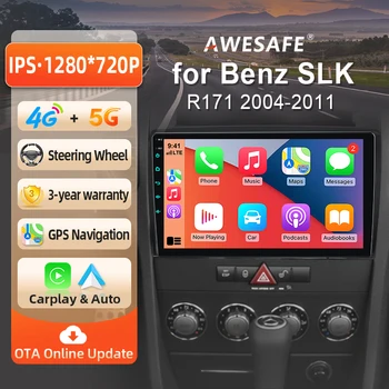 Radio AWESAFE inalámbrica CarPlay Android Auto para Benz SLK-Class R171 2004 2005-2011, sistemas inteligentes para automóvil, RDS, GPS, FM, BT, DSP, SWC 1