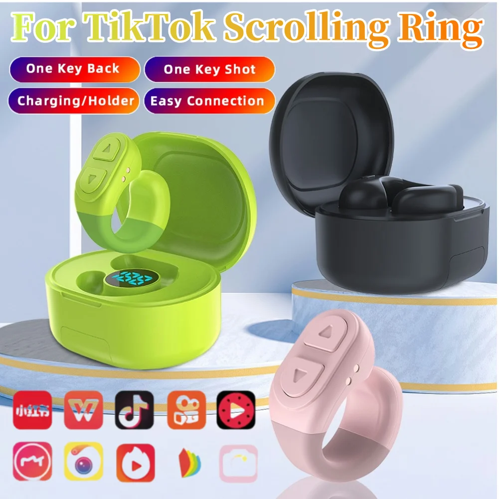 For TikTok Scrolling Ring For TikTok Remote Control Kindle App Camera ...