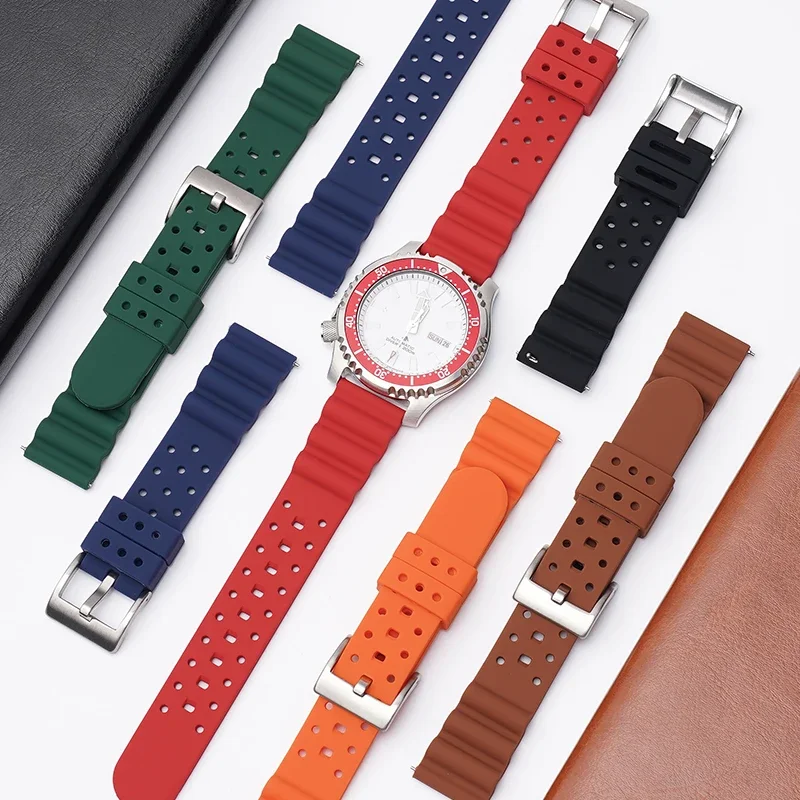 High Tensile Silicone Strap: Diving Waterproof Sports Wrist Bracelet Watch Band