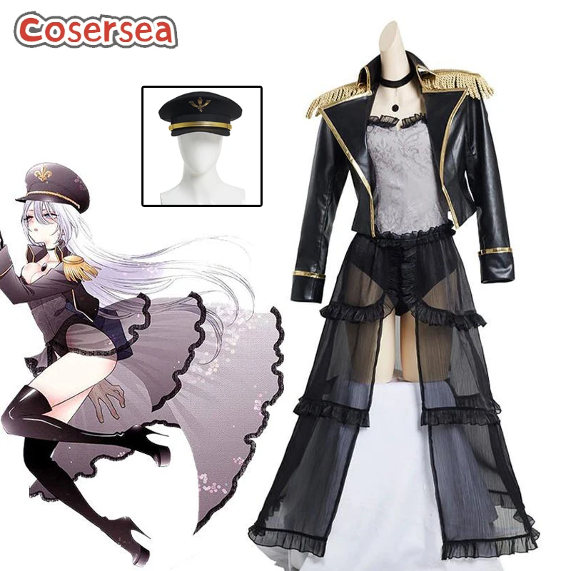 

Cosersea Anime My Dress-Up Darling Marin Kitagawa Cosplay Costume Policewoman Uniform Coat With Hat Outfit Fullset Suit